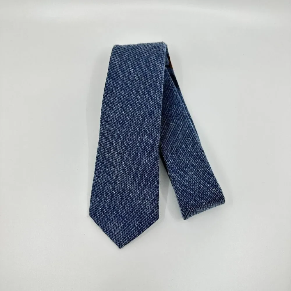 WRK Necktie Mens Blue Tweed Basic Minimalist Wedding Formal‎ Church Indie NYC